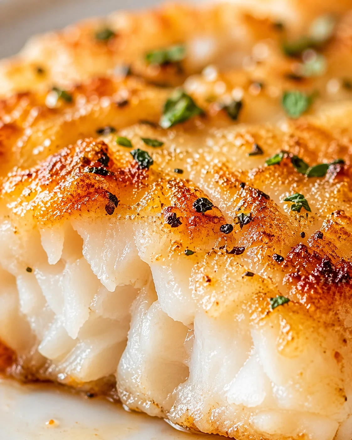 closing_final_dish-placeholder.png Tight detail shot of Crispy Baked Cod That’s Perfectly Golden and Flaky highlighting texture