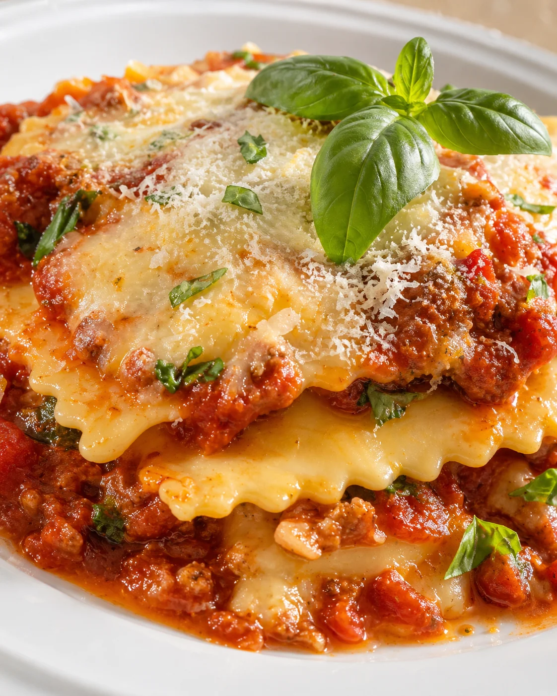 intro_final_dish-placeholder.png Final plated Crockpot Ravioli Lasagna recipe served as a hero shot