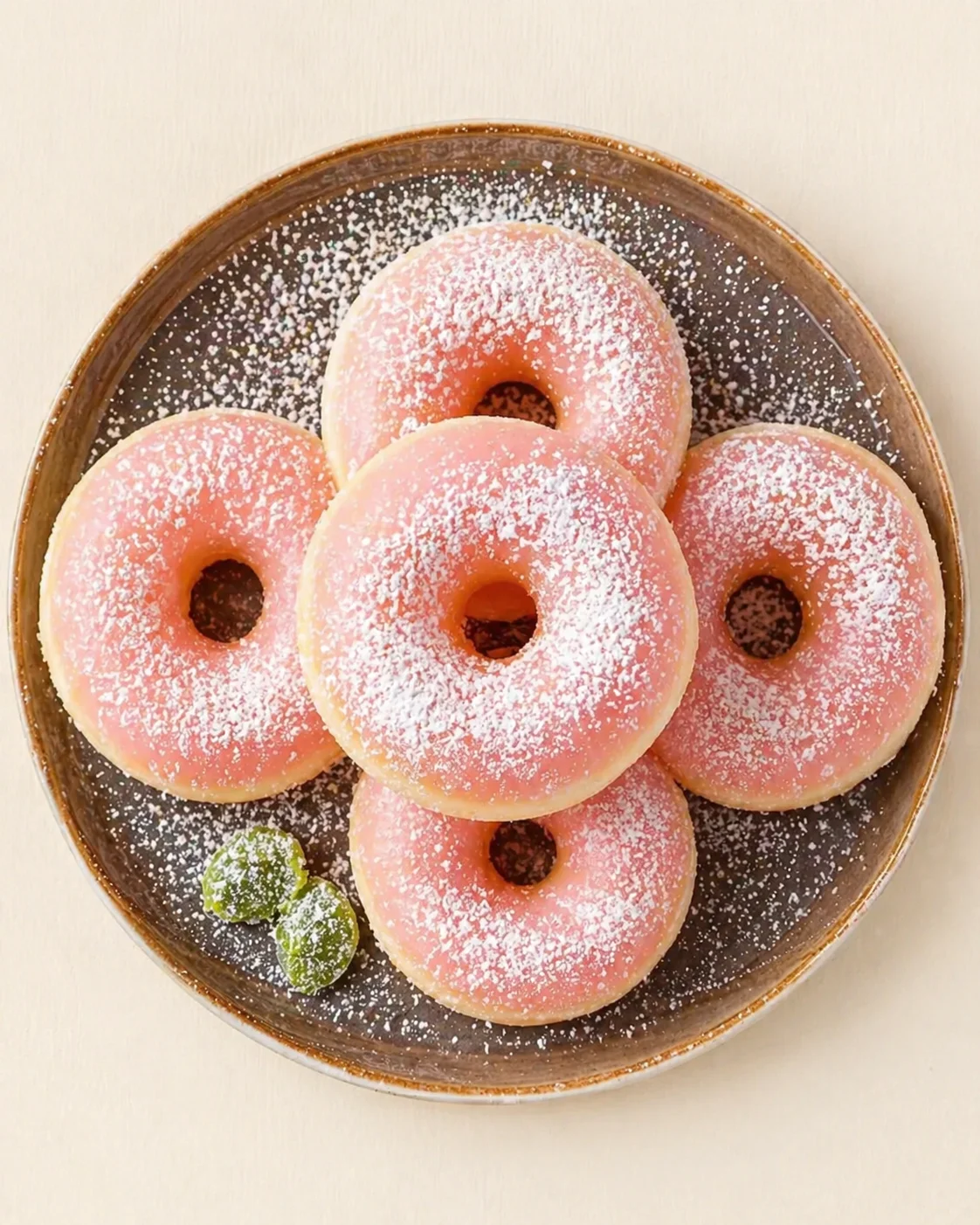 Straight-down overhead view of Chewy Japanese Mochi Donuts: Customizable Glazed Bliss