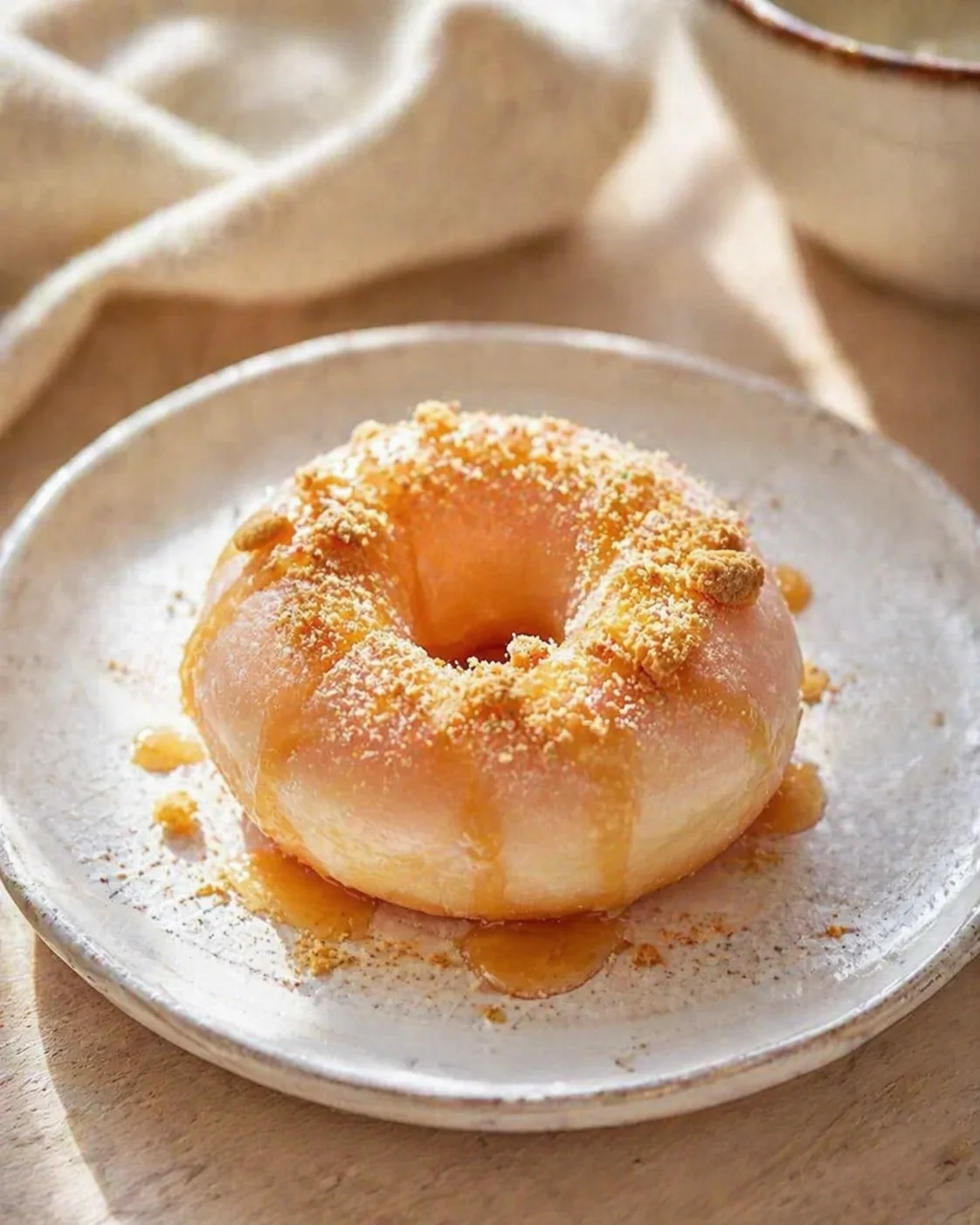 Single plated variation of Chewy Japanese Mochi Donuts: Customizable Glazed Bliss shown in a natural kitchen scene