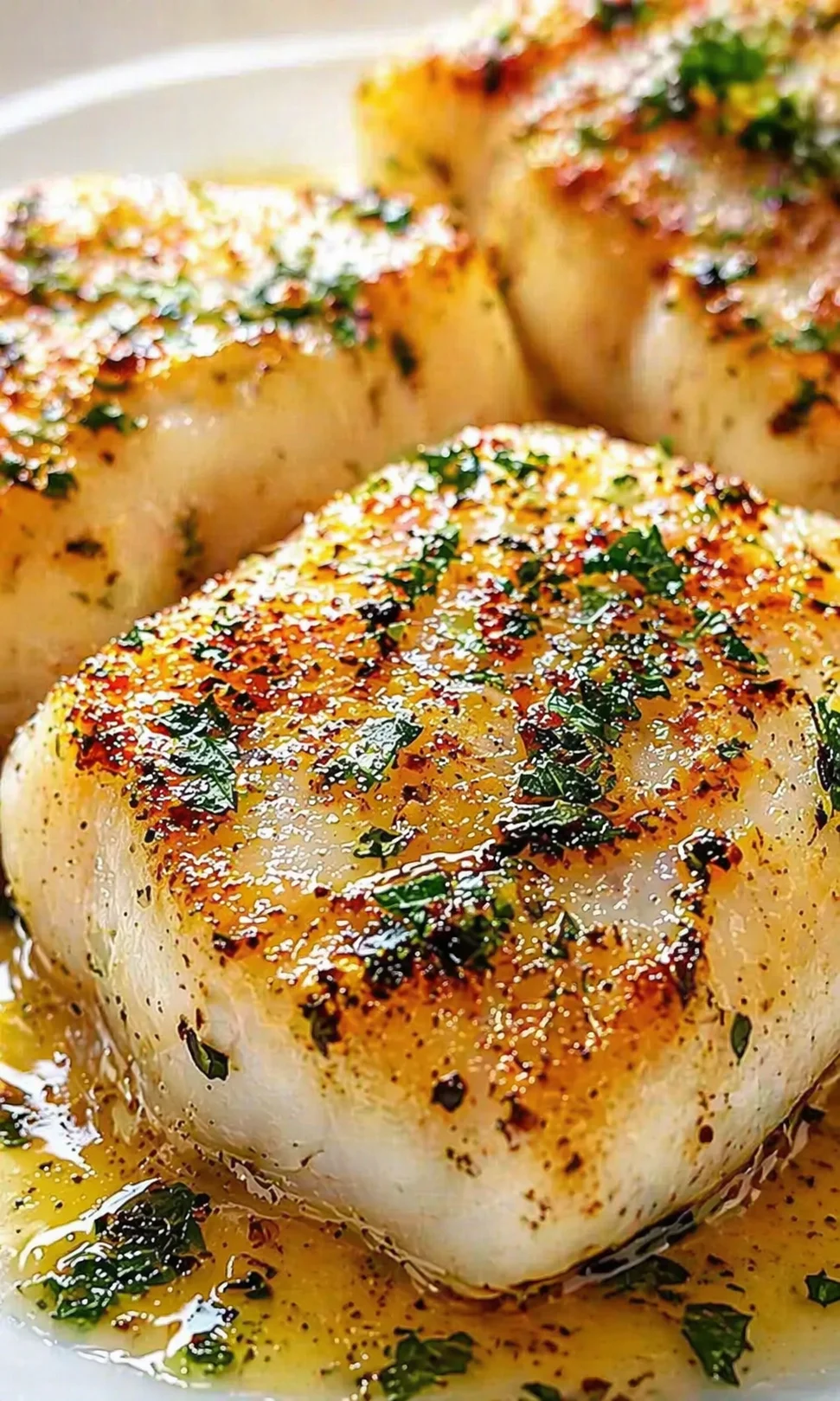plump dinner rolls with garlic butter and herbs, baked to golden brown in a pan