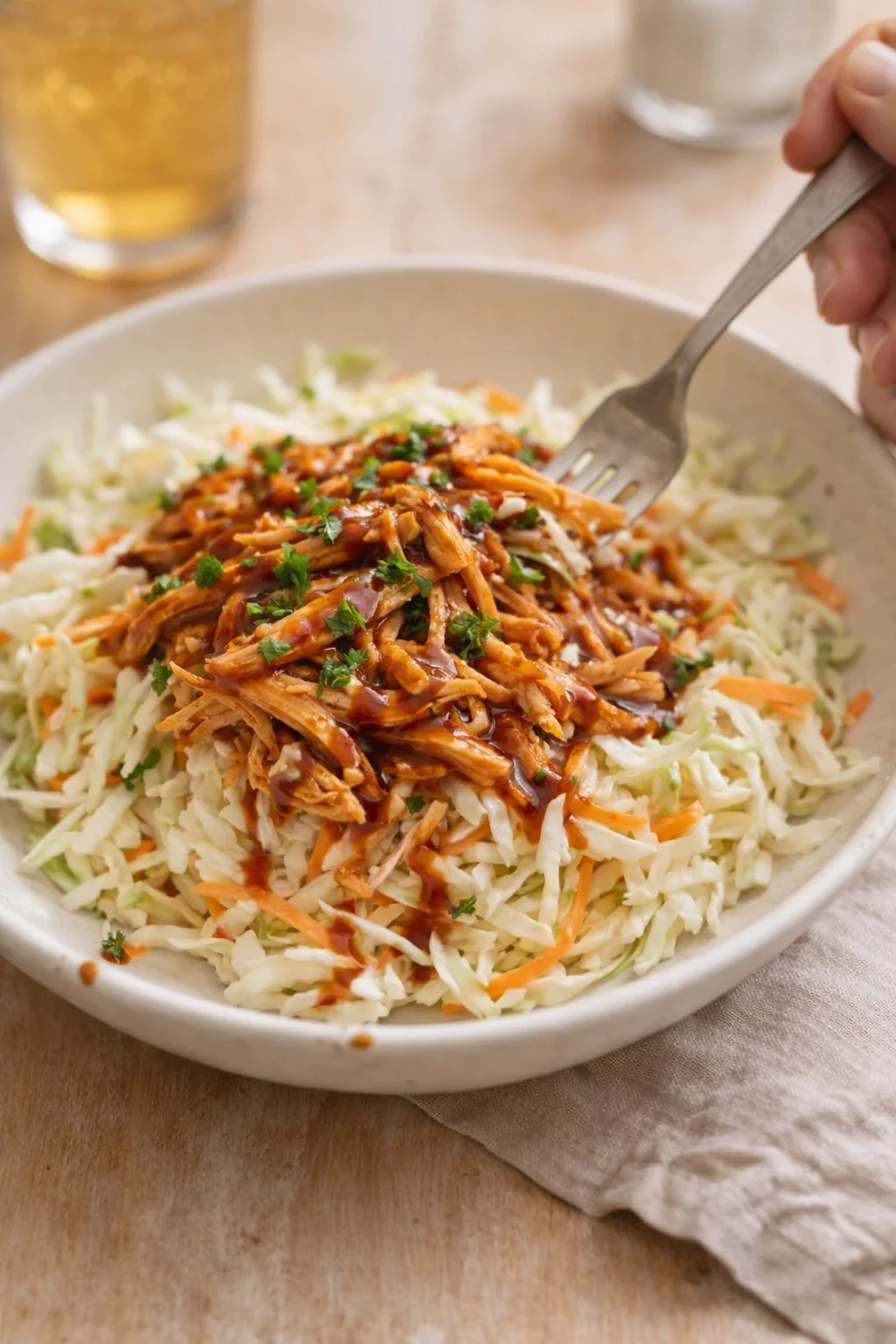 variations-placeholder.png Single plated variation of Coleslaw Dressing Recipe shown in a natural kitchen scene
