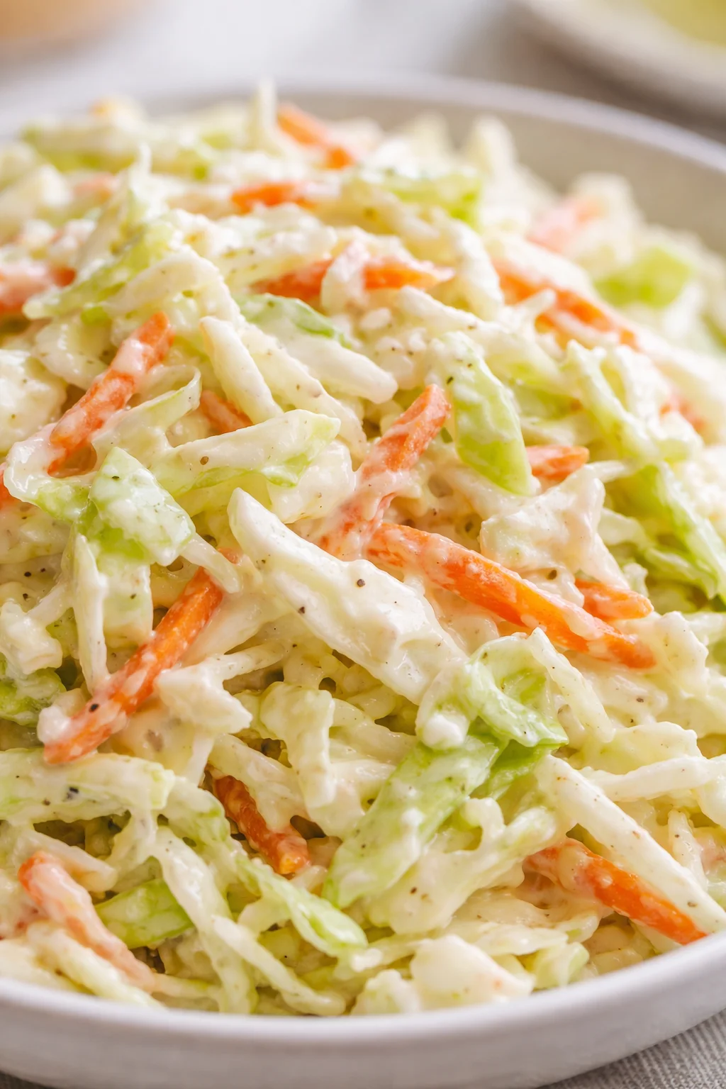 closing_final_dish-placeholder.png Tight detail shot of Coleslaw Dressing Recipe highlighting texture
