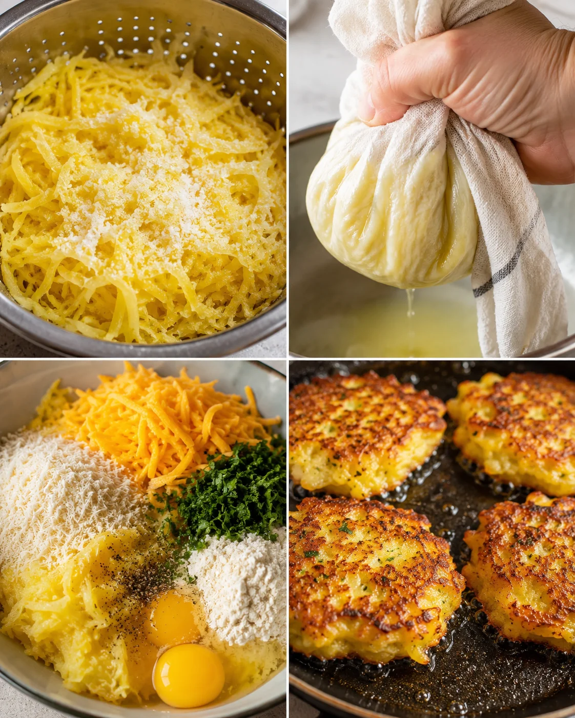 Golden crispy zucchini fritters with melted cheese and fresh herbs.