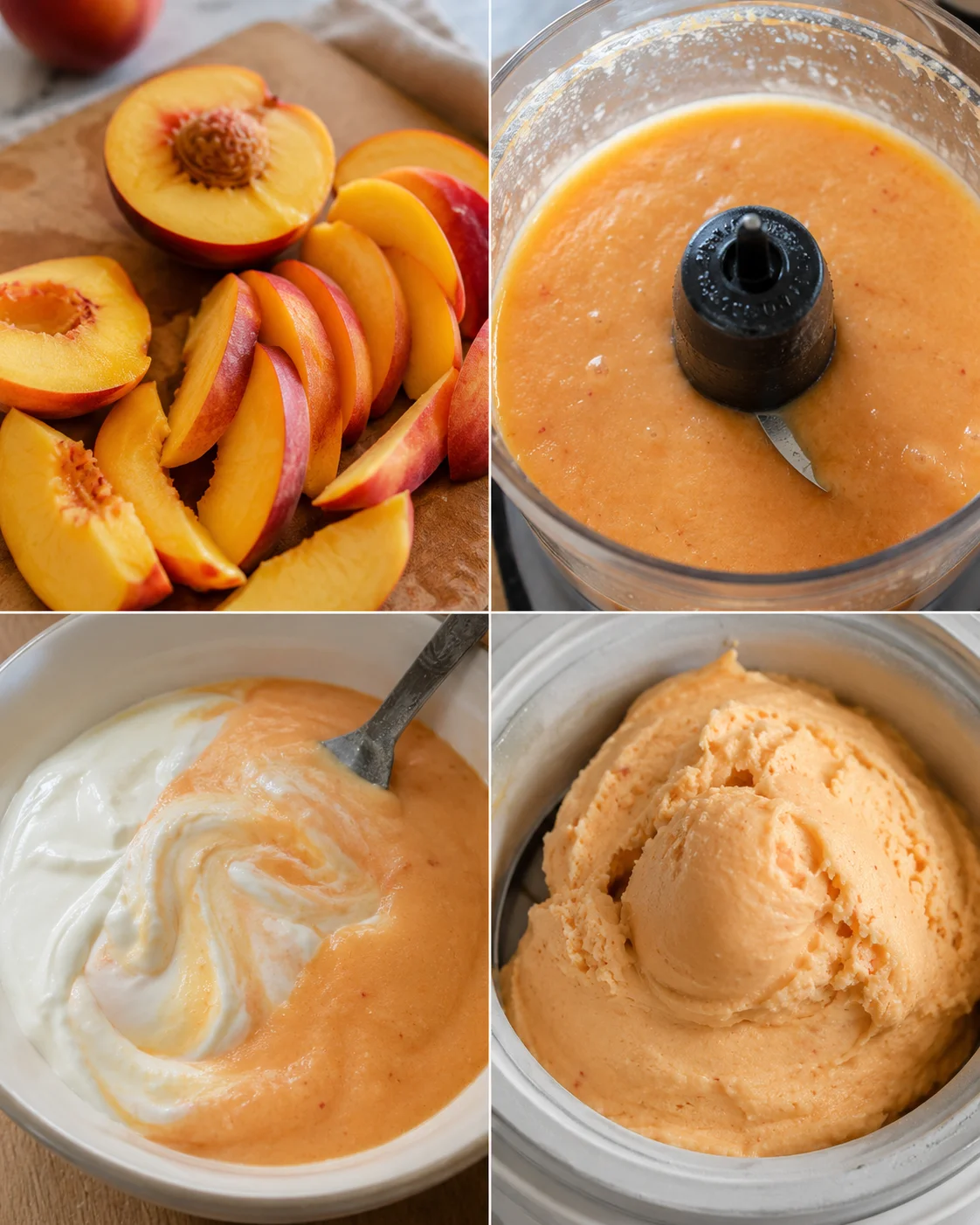Creamy and refreshing nectarine frozen yogurt made with fresh fruit and yogurt.
