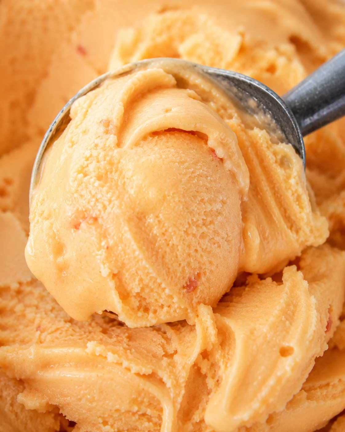 Creamy homemade nectarine frozen yogurt with fresh fruit flavor.